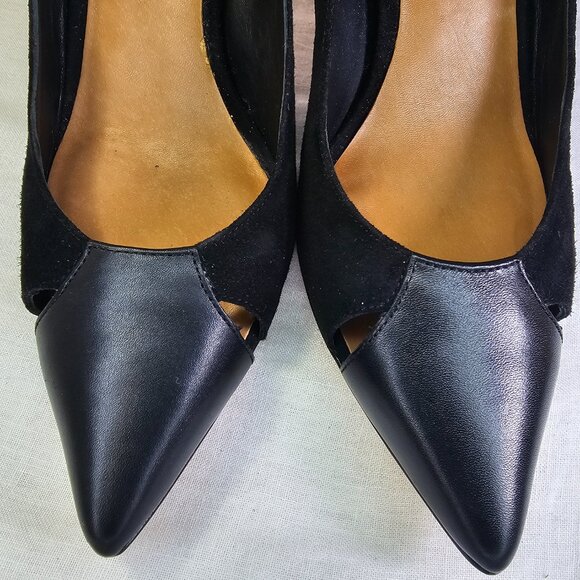 Ann Taylor Katlin 3.5” Stiletto Heel Cutout Scarpin Slip On Suede Pumps 8M - Picture 4 of 15